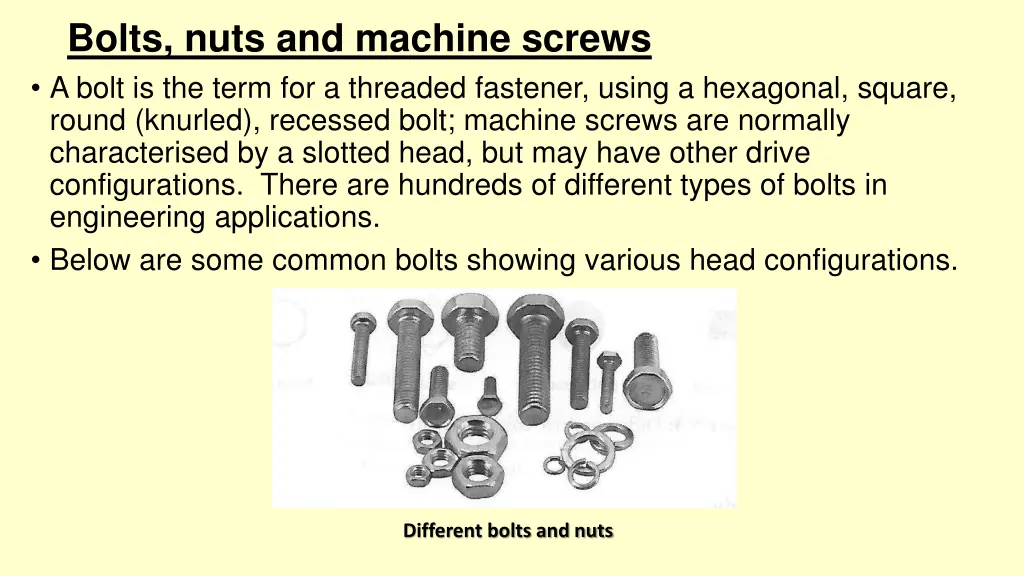 bolts nuts and machine screws a bolt is the term