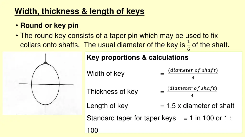 width thickness length of keys