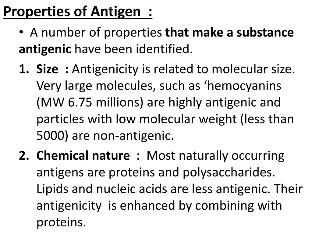 properties of antigen a number of properties that