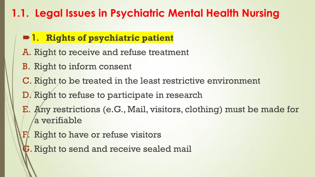 1 1 legal issues in psychiatric mental health