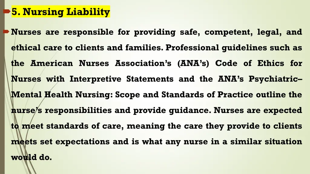 5 nursing liability