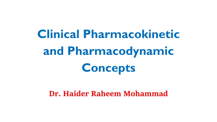 clinical pharmacokinetic and pharmacodynamic