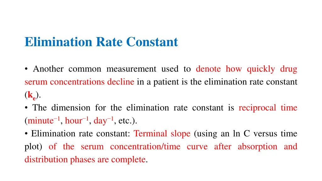 elimination rate constant