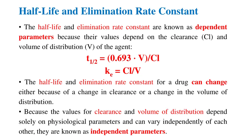 half life and elimination rate constant 3