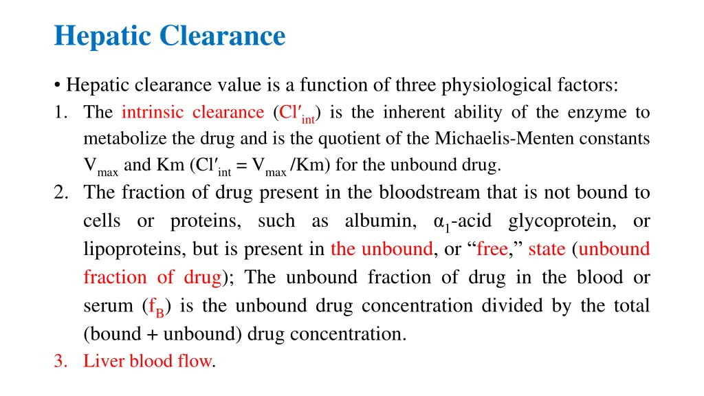 hepatic clearance