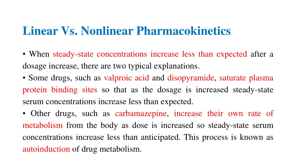 linear vs nonlinear pharmacokinetics 5