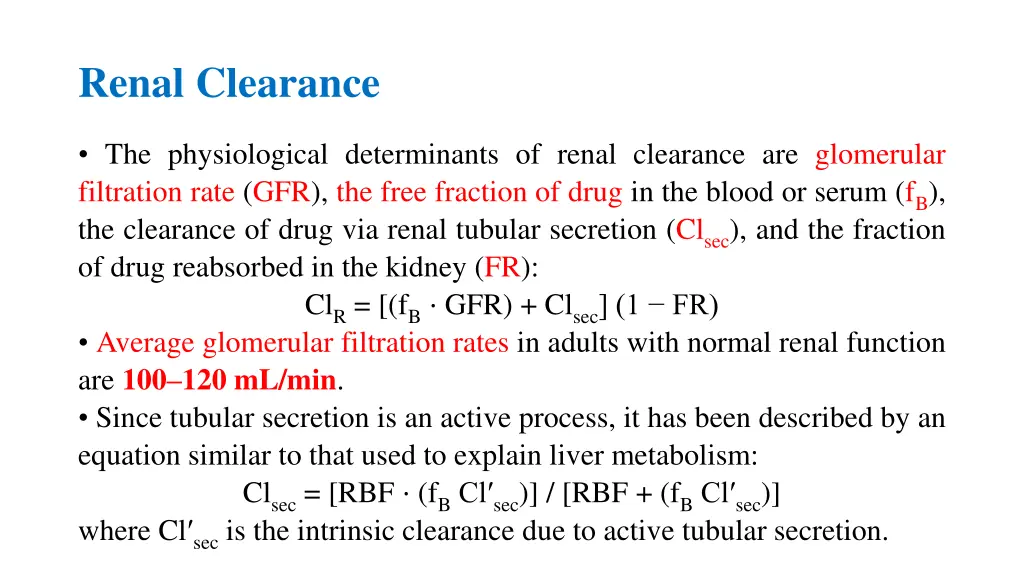 renal clearance