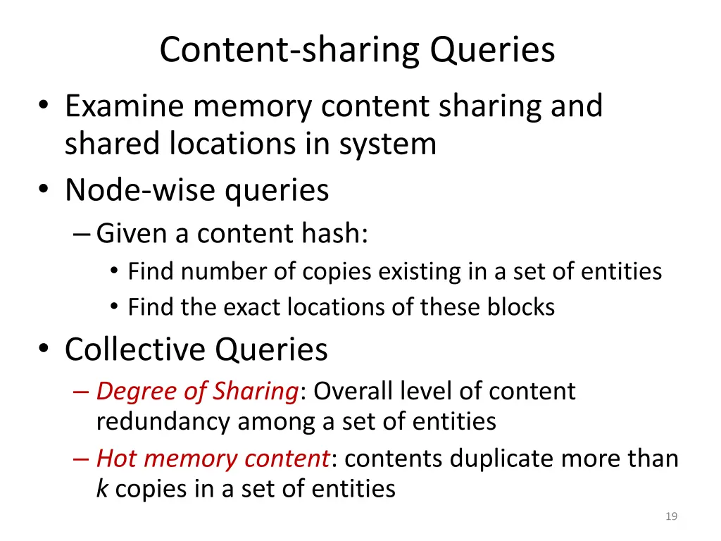 content sharing queries