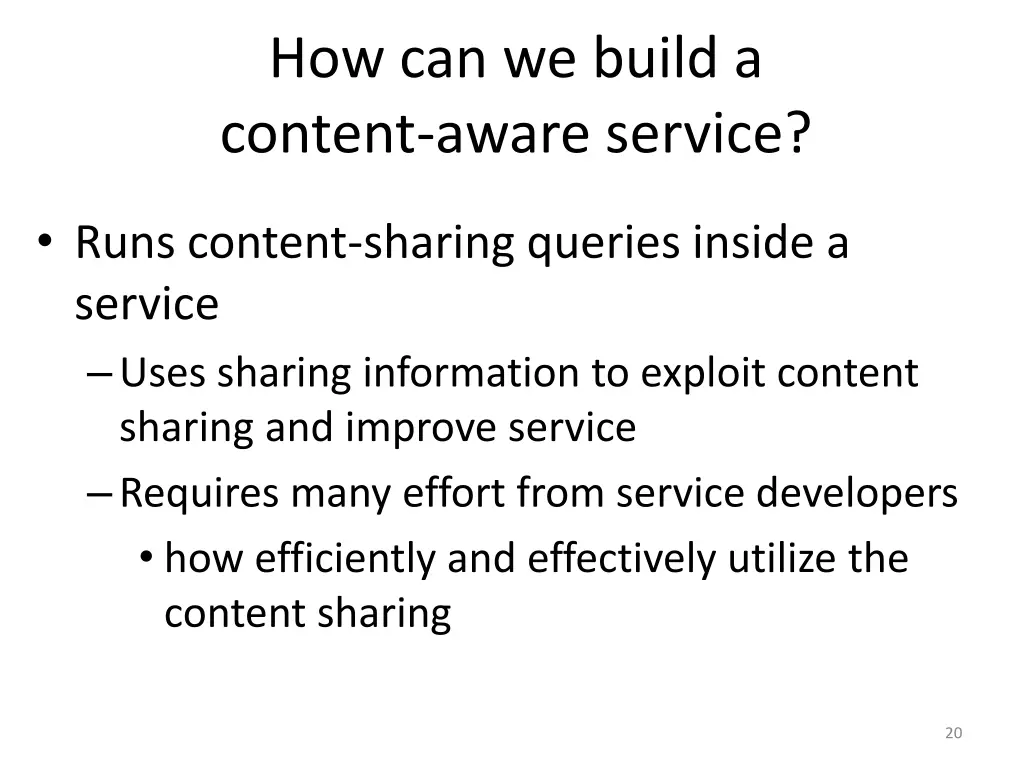 how can we build a content aware service