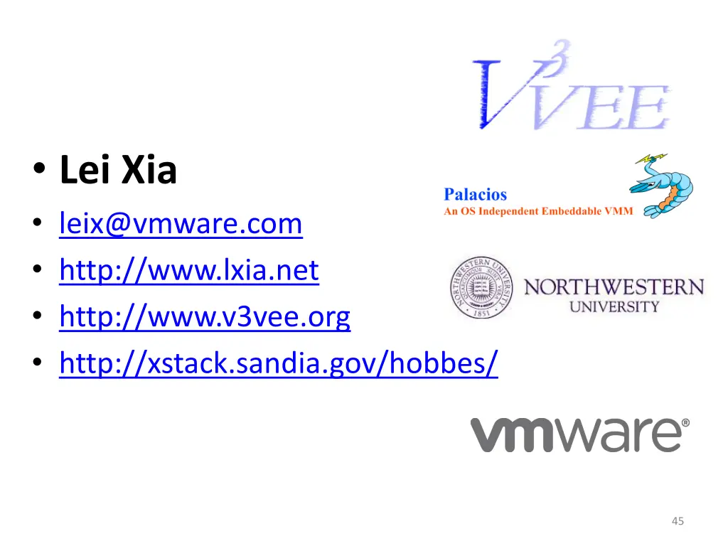 lei xia leix@vmware com http www lxia net http