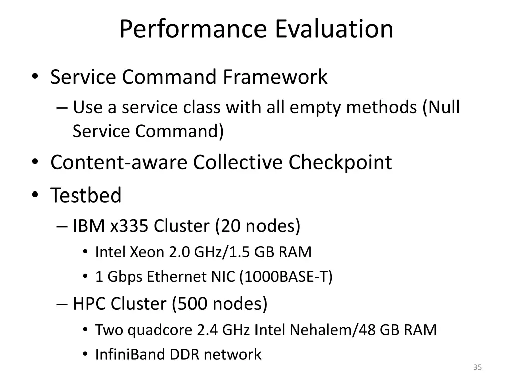 performance evaluation