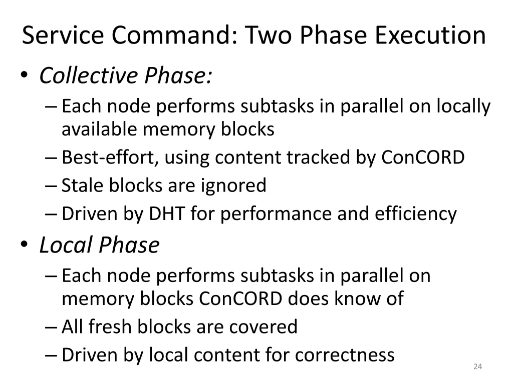 service command two phase execution