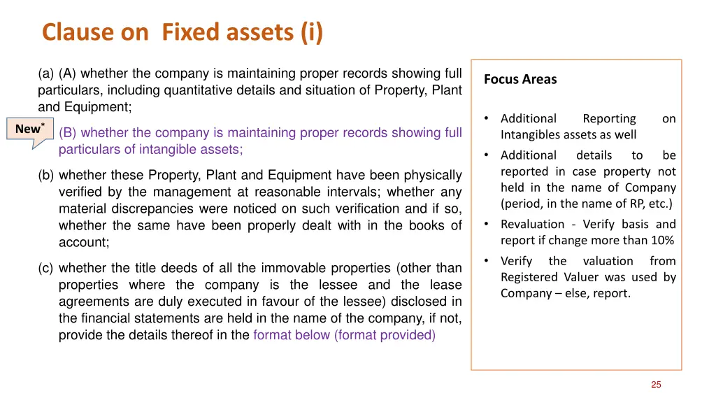 clause on fixed assets i