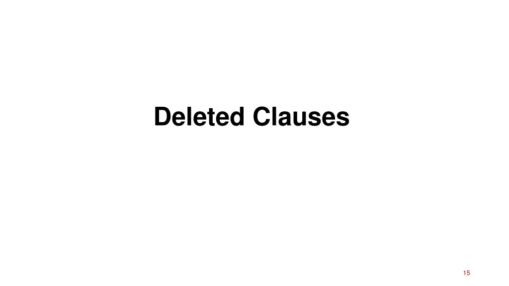 deleted clauses