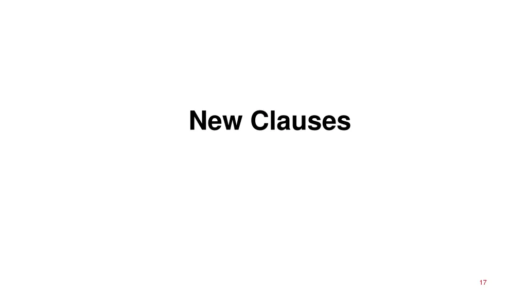 new clauses