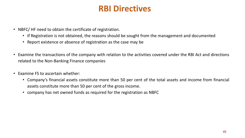 rbi directives