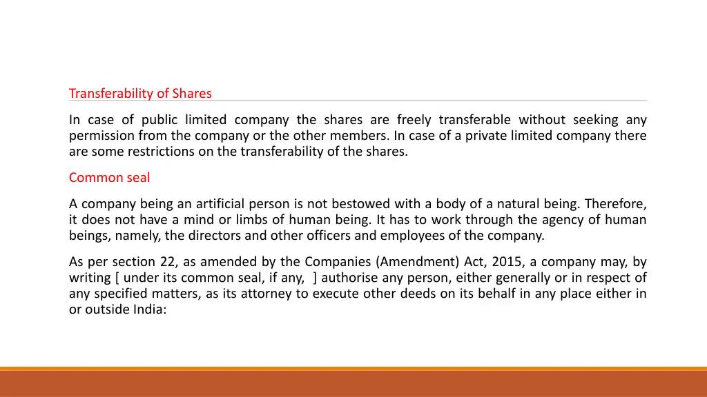 transferability of shares