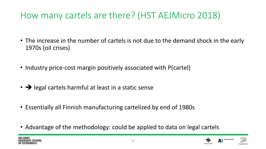 how many cartels are there hst aejmicro 2018 2