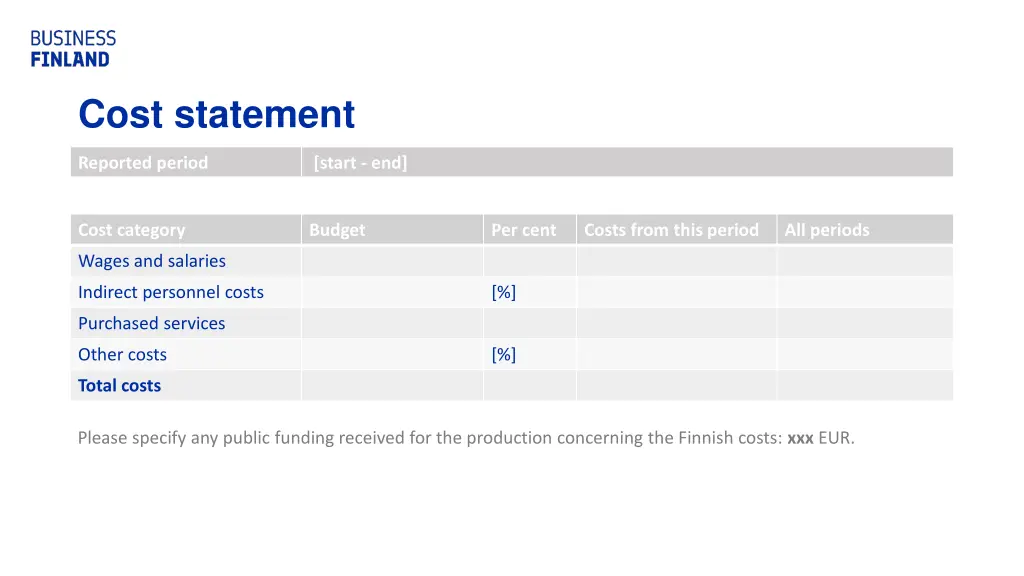 cost statement