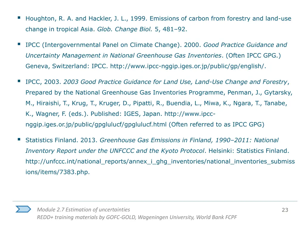 houghton r a and hackler j l 1999 emissions