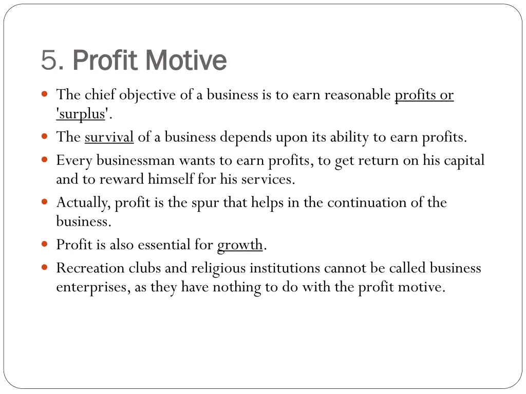 5 profit motive profit motive