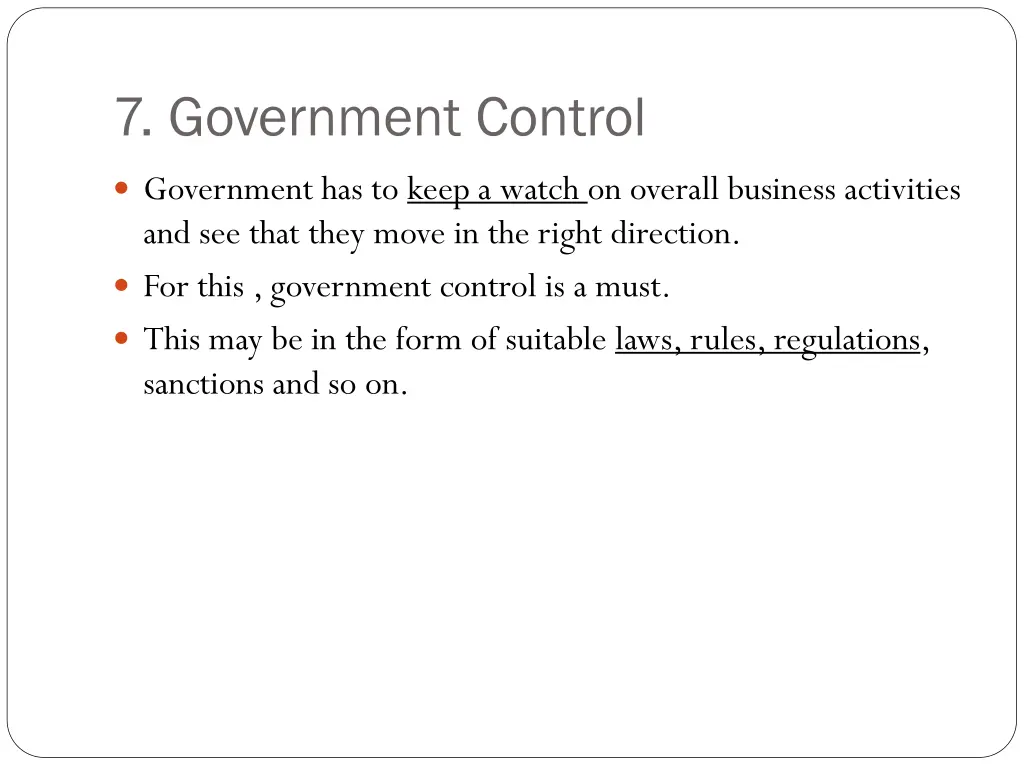 7 government control