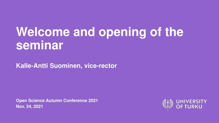 welcome and opening of the seminar