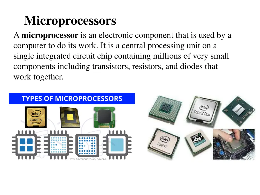 microprocessors a microprocessor is an electronic