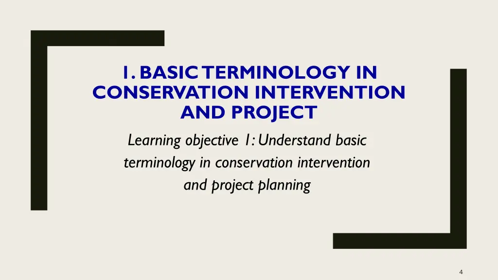 1 basic terminology in conservation intervention