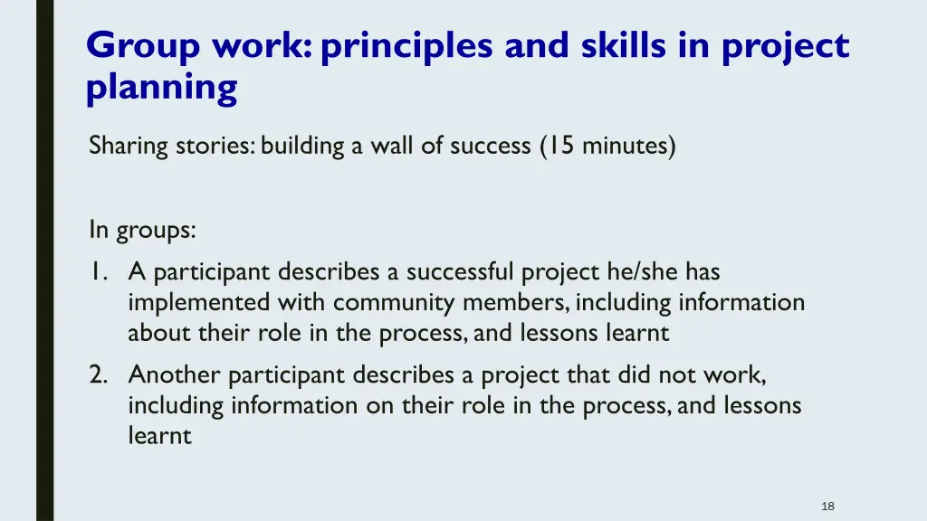 group work principles and skills in project