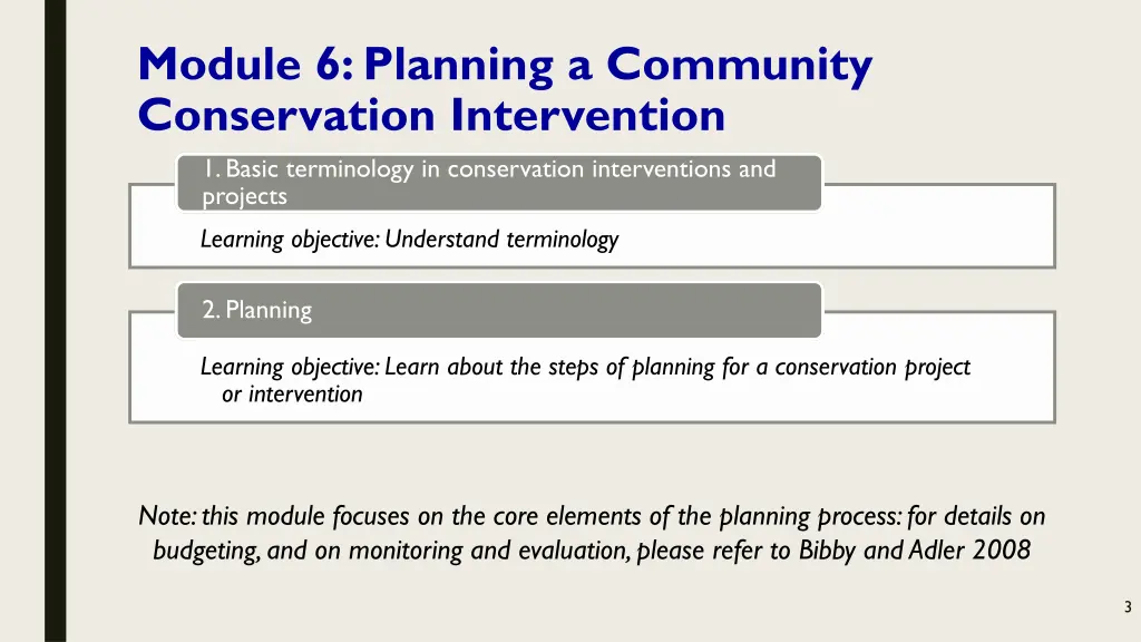 module 6 planning a community conservation