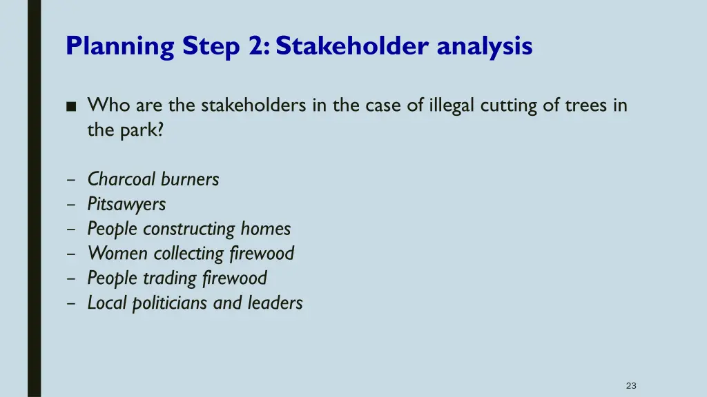 planning step 2 stakeholder analysis 2