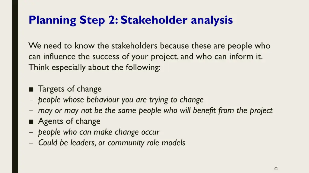 planning step 2 stakeholder analysis