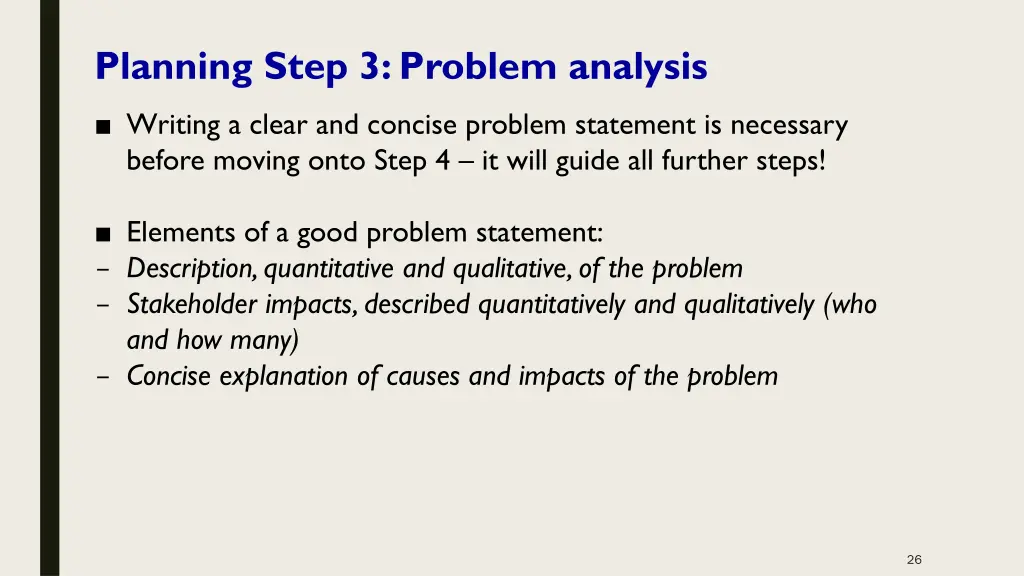 planning step 3 problem analysis 2