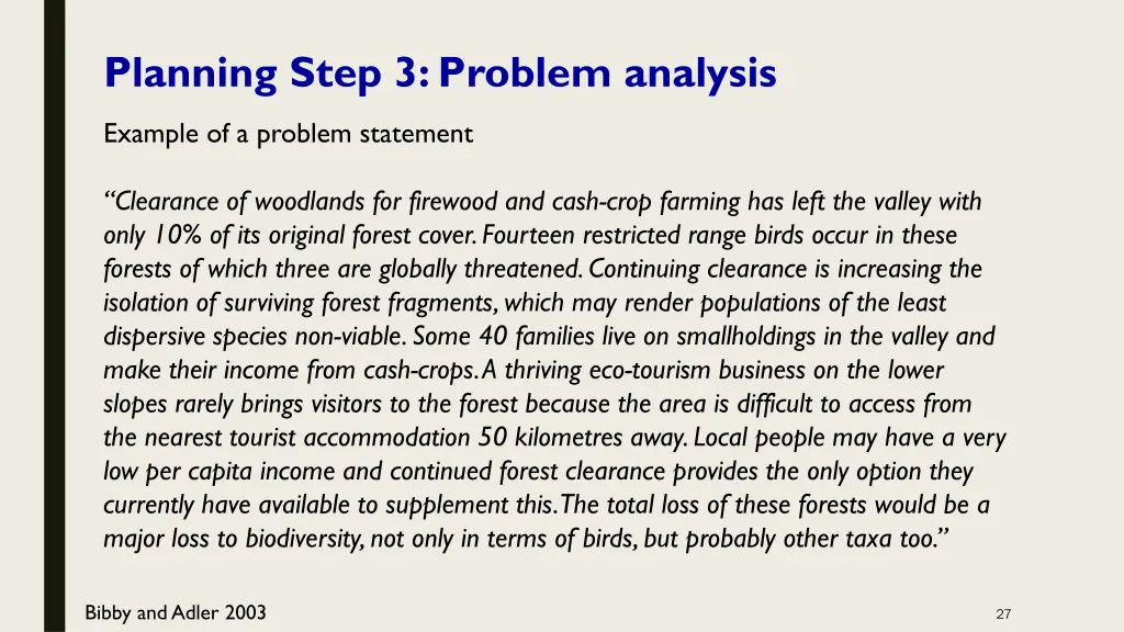 planning step 3 problem analysis 3