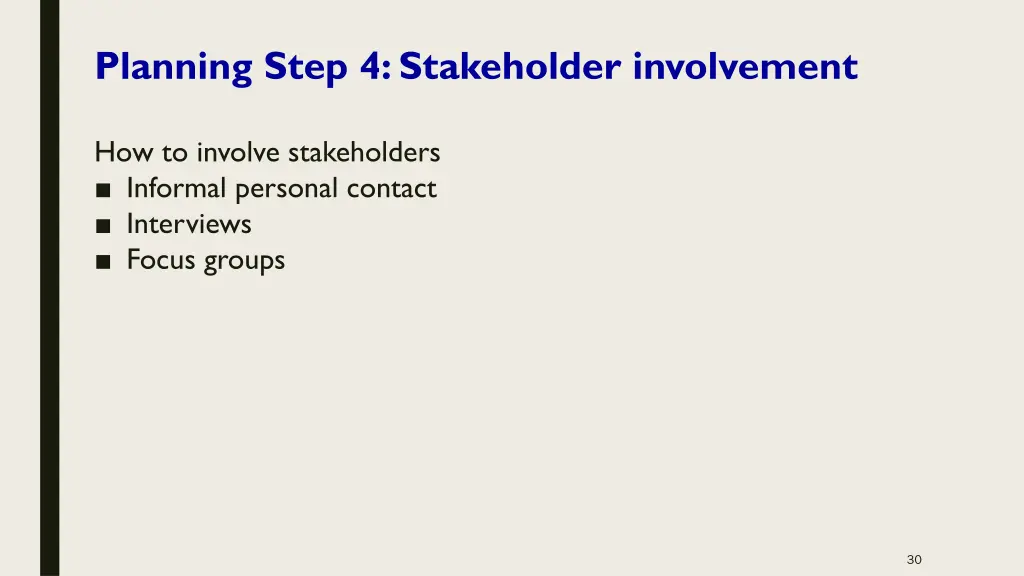 planning step 4 stakeholder involvement 1