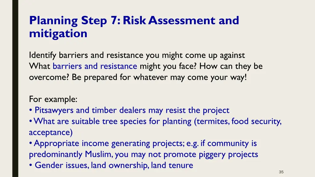 planning step 7 risk assessment and mitigation