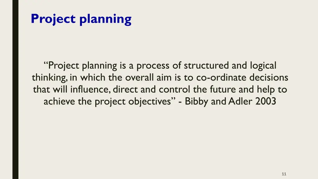 project planning