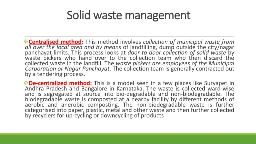 solid waste management solid waste management