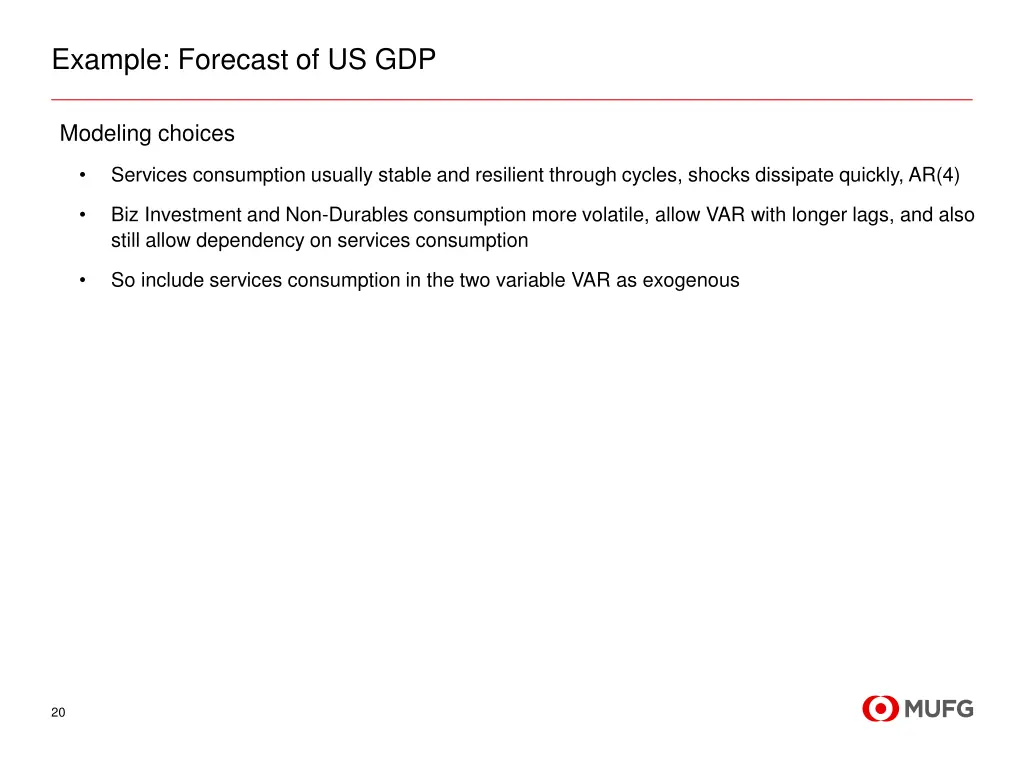 example forecast of us gdp 1