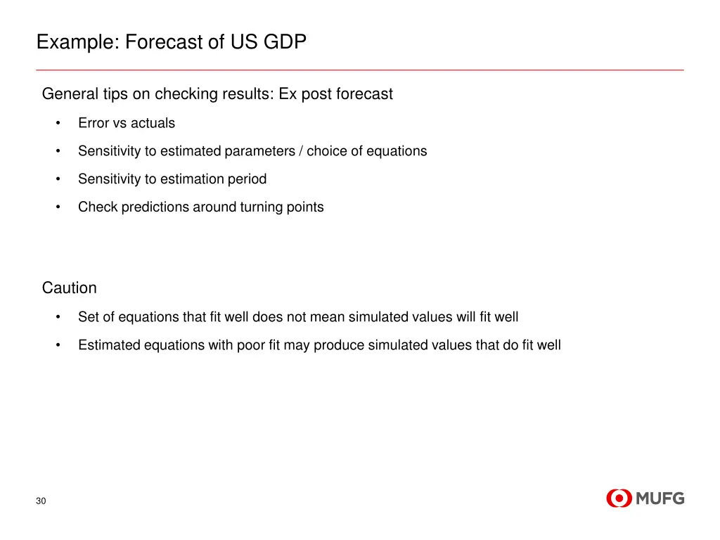 example forecast of us gdp 11