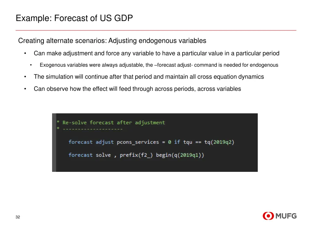 example forecast of us gdp 13