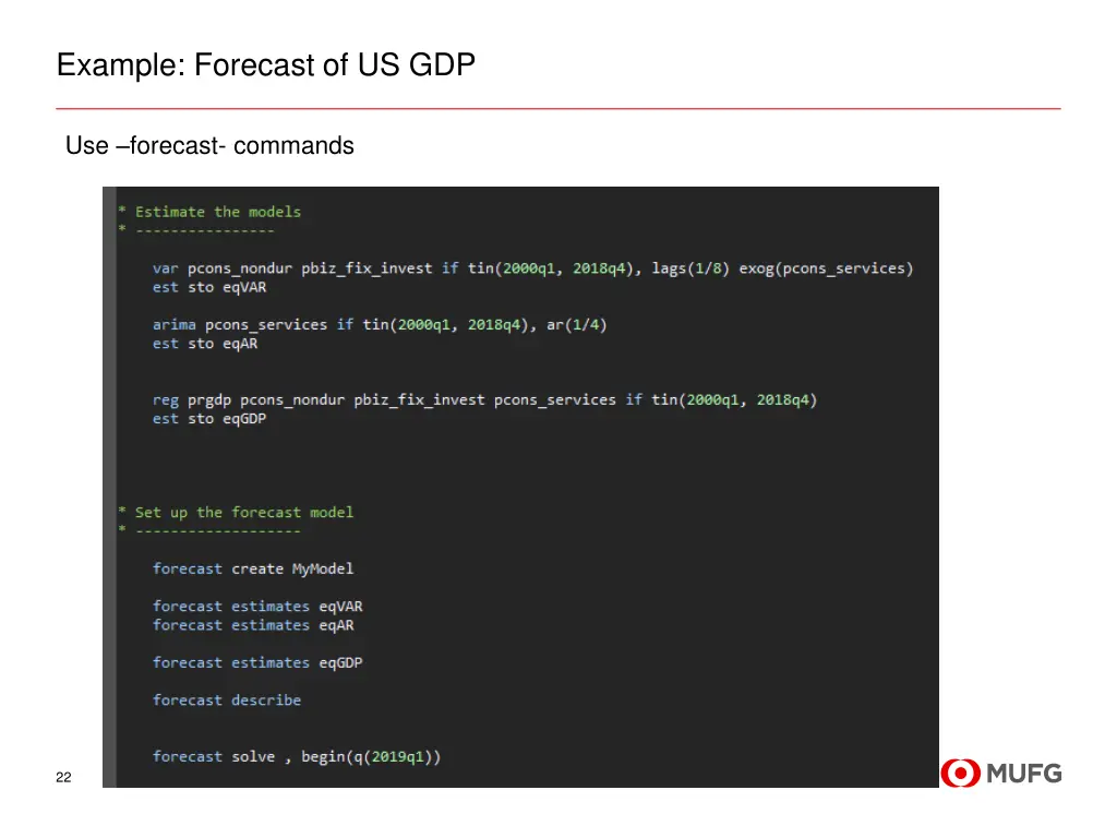 example forecast of us gdp 3