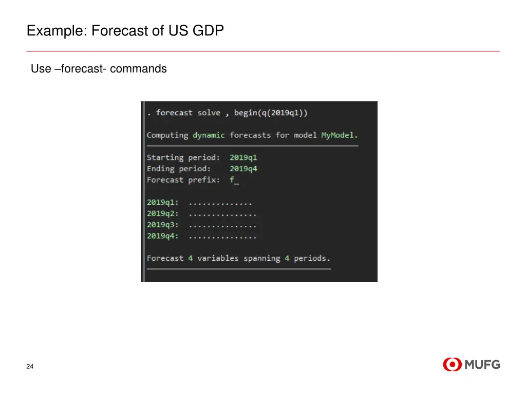 example forecast of us gdp 5