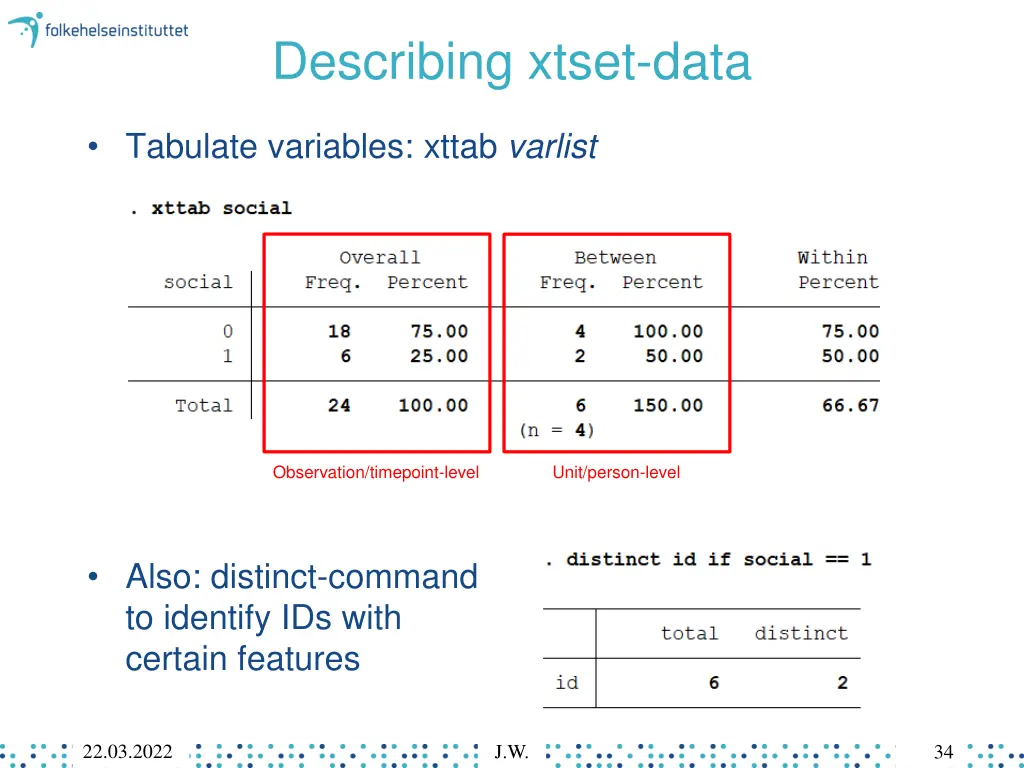 describing xtset data 2