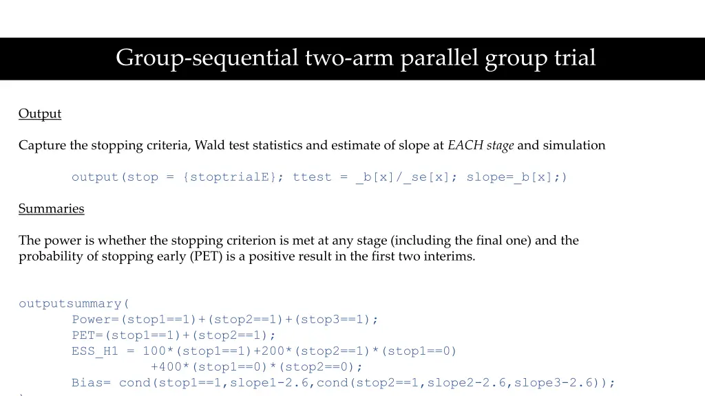 group sequential two arm parallel group trial 3