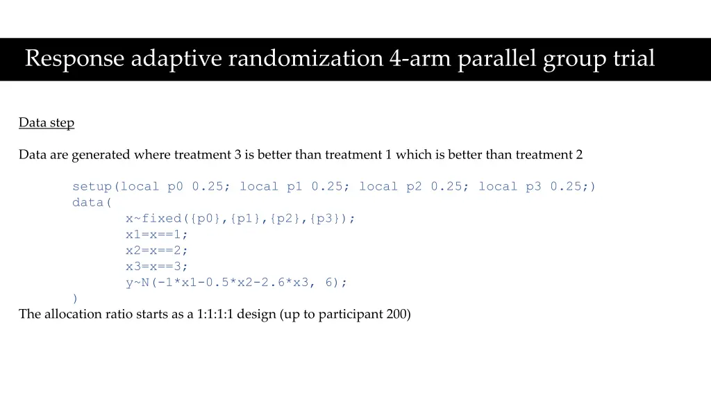 response adaptive randomization 4 arm parallel 1