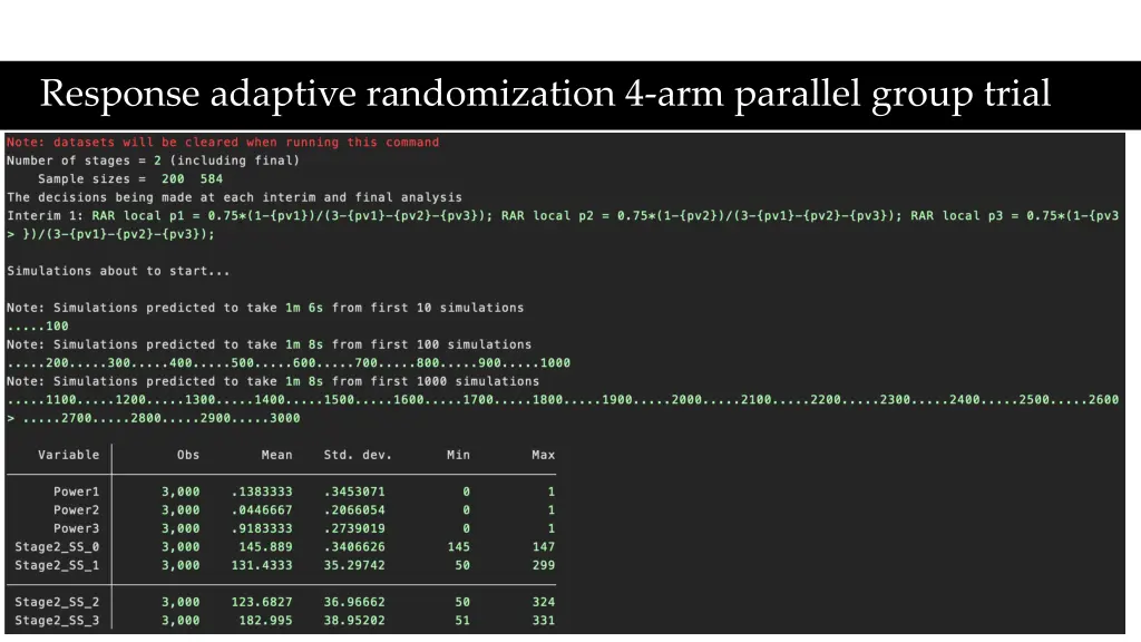 response adaptive randomization 4 arm parallel 4