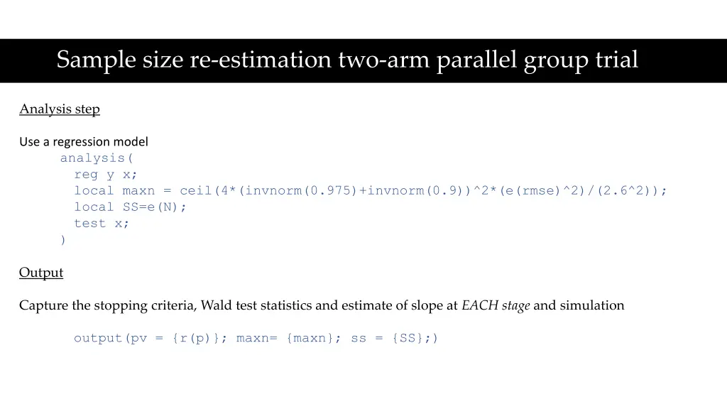 sample size re estimation two arm parallel group 1