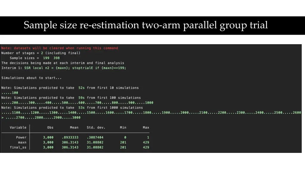 sample size re estimation two arm parallel group 3